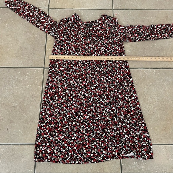 J Jill Wearever Dress Size S TALL Black Floral Long Sleeve Jersey Knit Career - Picture 6 of 7